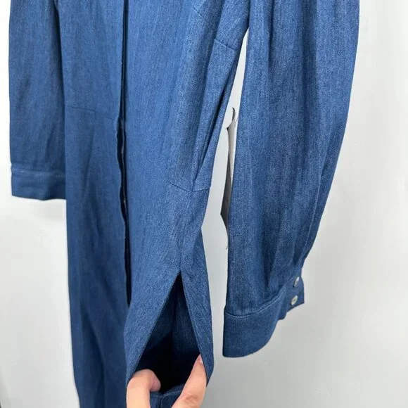 Tuckernuck Blue Denim Royal Maxi Shirt Dress size M Medium NWT - Picture 7 of 10